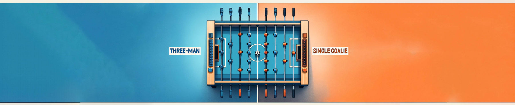 Three-Man vs Single Goalie Foosball Banner