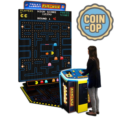 Bandai Namco World's Largest Pac-Man Arcade Game Coin-Op Badge Full View