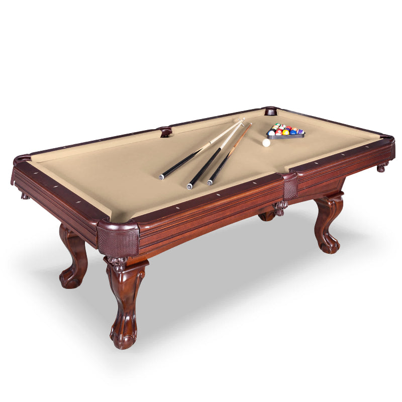 Hathaway Augusta 8-ft Pool Table Walnut with Camel Pelt Free Play Full View