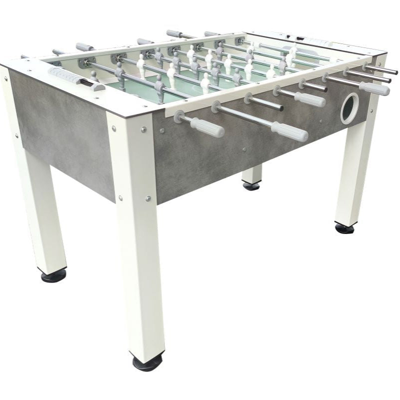 Roberto Sport Ermes Foosball table with concrete-style legs on a white background