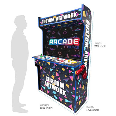 TAG Ultimate Retro Arcade 55 inch TV Dimensions Orange Red Yellow Green Blue Black White Gray Purple