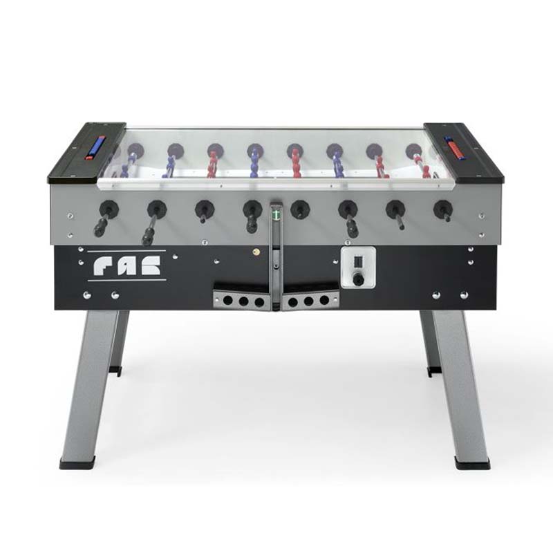 FAS Pendezza San Siro Gray Black Foosball Table Side View Image