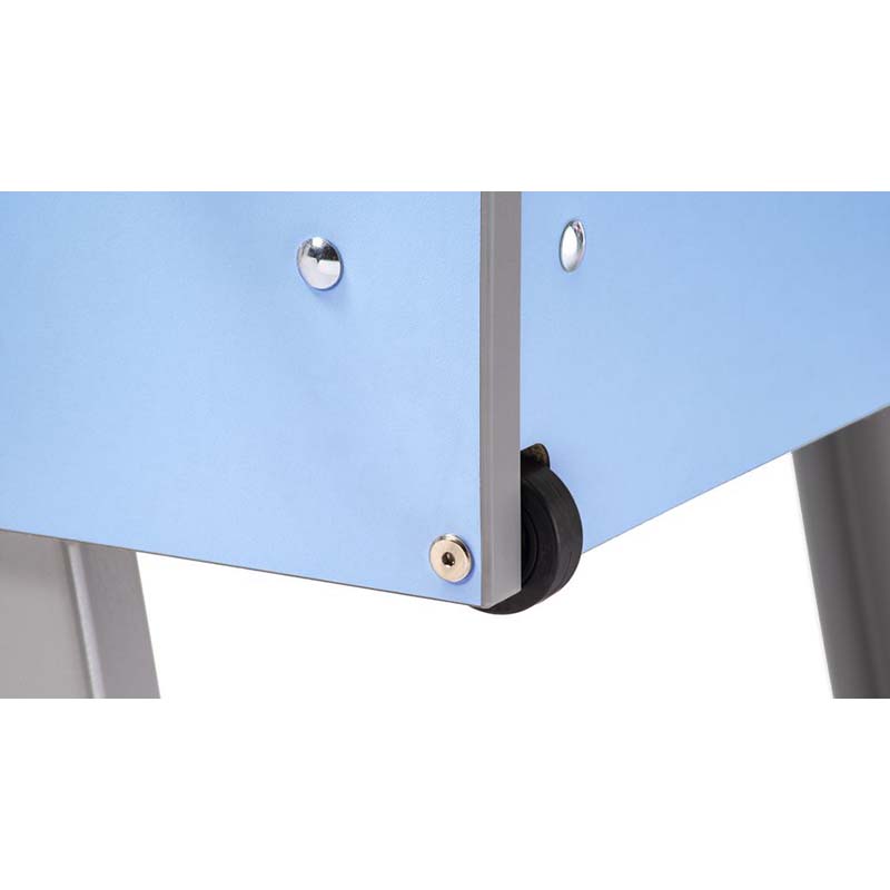 FAS Pendezza Smart Light Foosball Table Red Light Blue Corner View Image