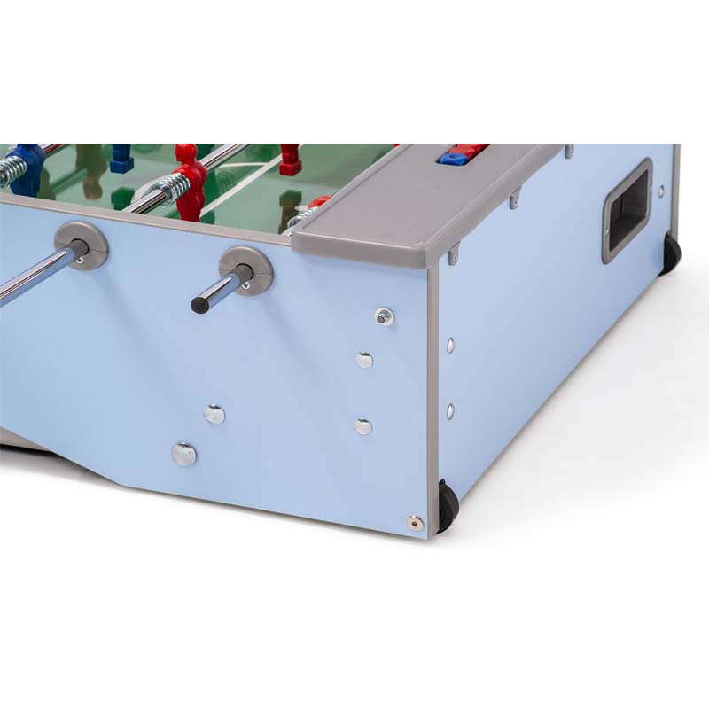 FAS Pendezza Smart Light Foosball Table Red Light Blue Folding Legs Image