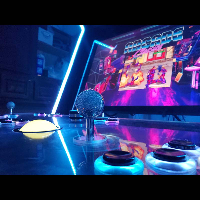 Paradox Arcades Falcon Arcade Cabinet Trackball and Joysticks Side View