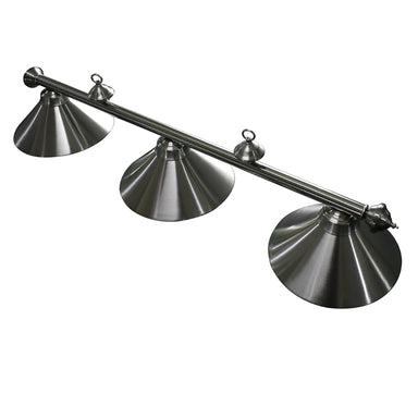 Hathaway 3-Shade Billiard Light Full View Image Soft Brushed Stainless Steel