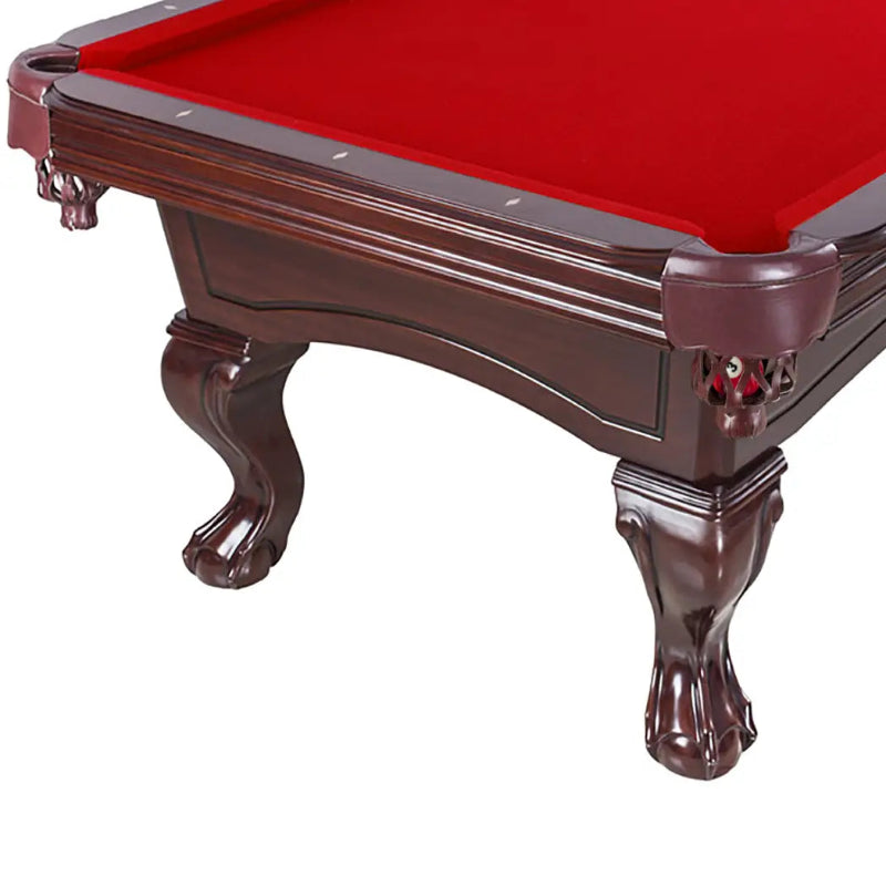 Hathaway Augusta 8-ft Pool Table Mahogany with Red Pelt Free Play Legs View