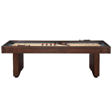Hathaway Austin 9-ft Shuffleboard Table Mahogany Finish Free Play Side View