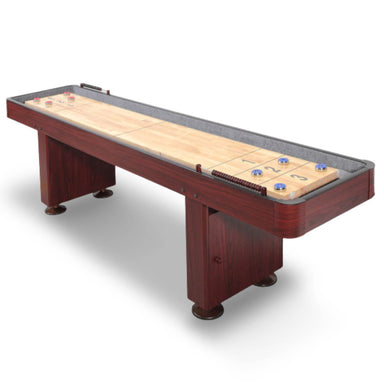 Hathaway Challenger Shuffleboard Table Dark Cherry Finish Free Play Full View 9' 12'