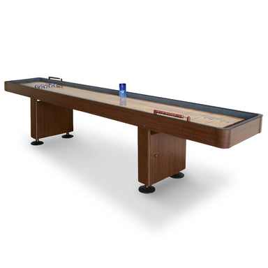 Hathaway Challenger Shuffleboard Table Walnut Finish Free Play Full View 2 9' 12'