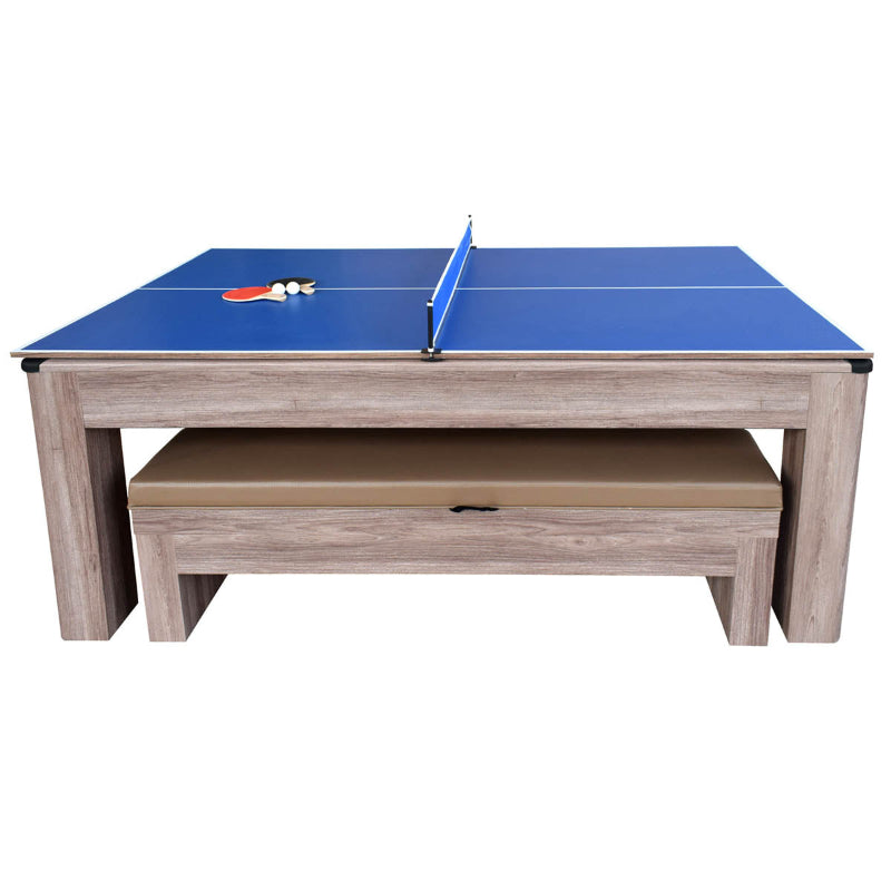 Hathaway Driftwood 7-ft Air Combo Set Hockey Tennis Table Free Play Side View