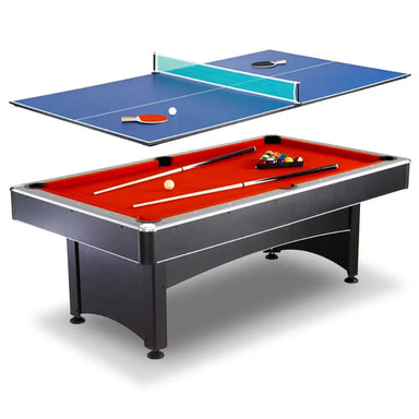 Hathaway Maverick 7-ft Combo Set Pool Table Free Play Full View 4