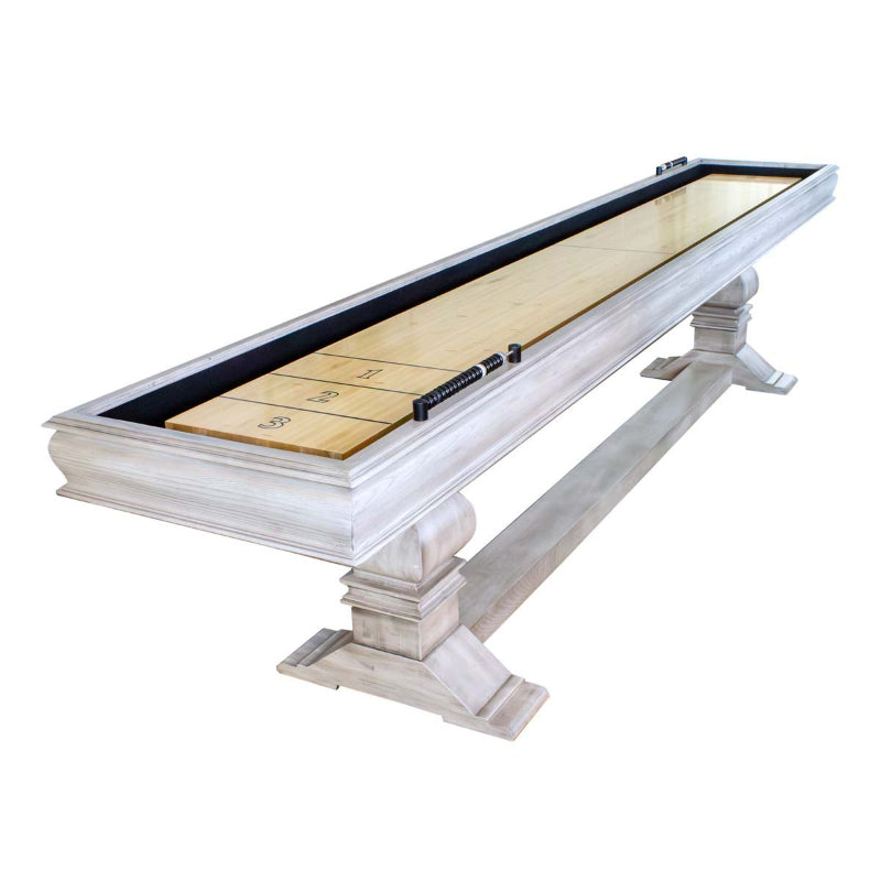 Hathaway Montecito 12-ft Driftwood Finish Shuffleboard Table Free Play Full View