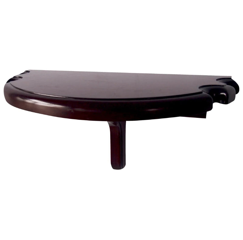 Hathaway Premium Half Moon Wall Shelf Mahogany Finish Image