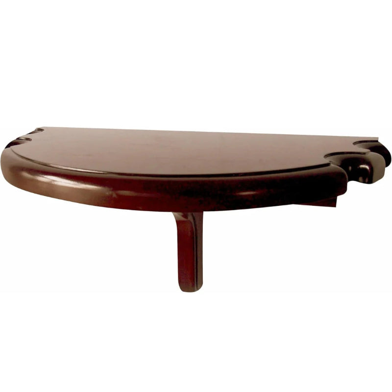 Hathaway Premium Half Moon Wall Shelf Walnut Finish Image