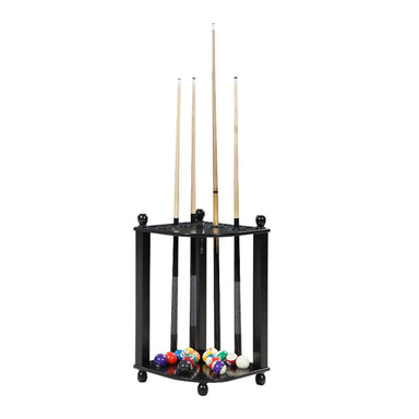 Hathaway Regent 28-in Corner Floor Billiard Cue Rack Full View Image Black 