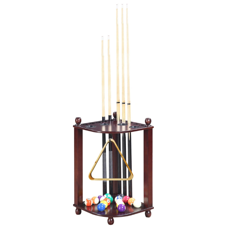 Hathaway Regent 28-in Corner Floor Billiard Cue Rack Full View Image Mahogany