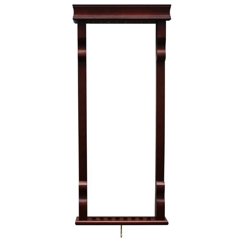Hathaway Vintage Wall Billiard Pool Cue Rack Full View Image Mahogany