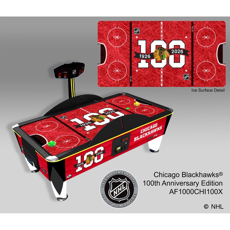 ICE NHL Air FX Air Hockey Table Coin Op Chicago Blackhawks 100th