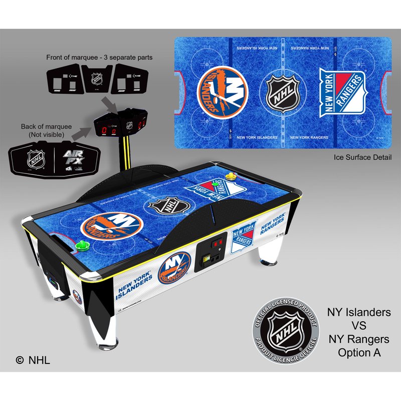 ICE NHL Air FX Air Hockey Table Coin Op New York Islanders vs New York Rangers Option A