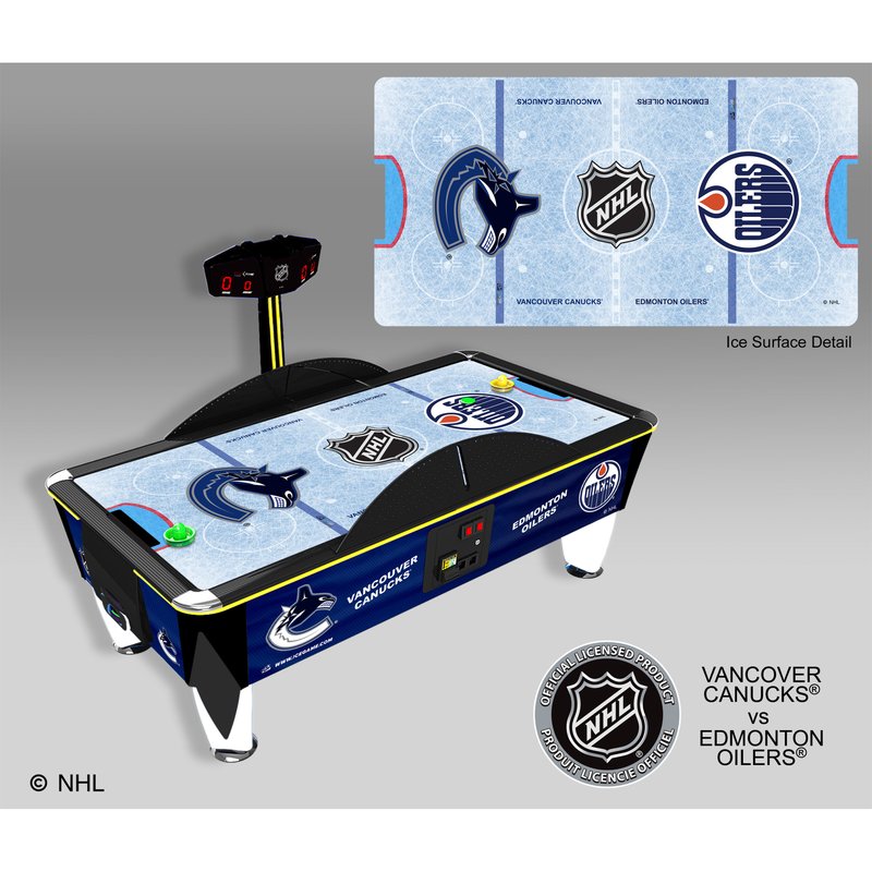 ICE NHL Air FX Air Hockey Table Coin Op Vancover Canucks vs Edmonton Oilers