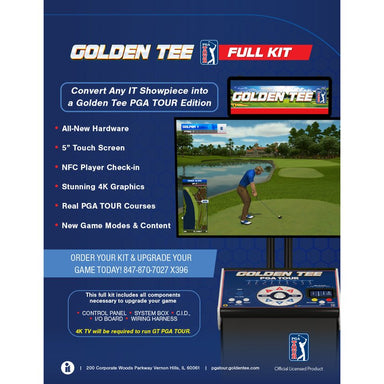 Incredible Technologies Golden Tee PGA TOUR Showpiece Cabinet Conversion Kit Product Description Image