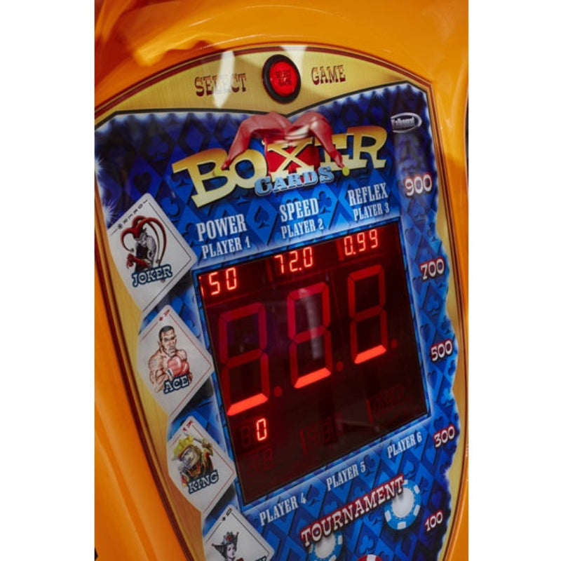 Kalkomat Boxer Dynamic Boxing Arcade Machine Red Orange Black Yellow Spiral Light Blue Spiral Dark Blue Spiral Red Spiral Thunder Display Close Up 2