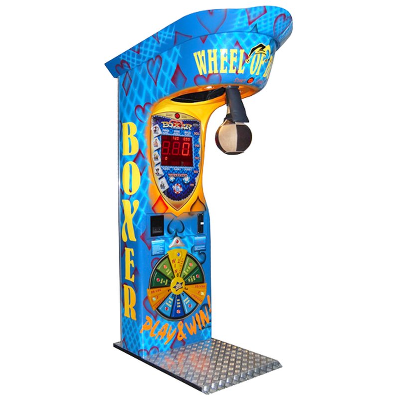 Kalkomat Boxer Wheel of Boxing Punching Arcade Machine Light Blue Checkered