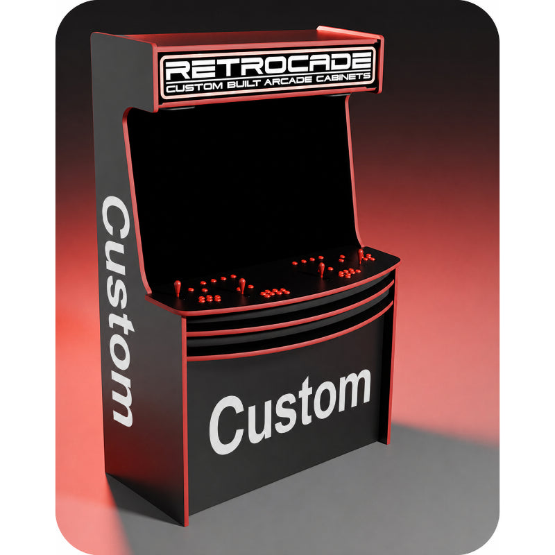 Retro-Cade 4-Player Classic Custom Design Arcade Cabinet Full Mockup View