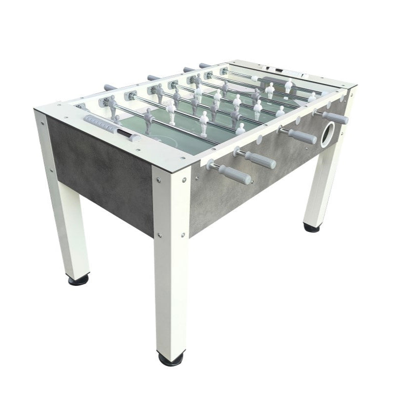 Roberto Sport Ermes Gray Foosball table with telescopic rods on a white background