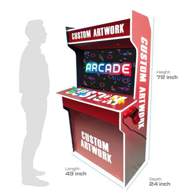 TAG Retro Arcade 43 inch TV Dimensions Orange Red Yellow Green Blue Black White Gray Purple
