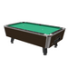 Pool table with green felt surface on a white background
