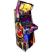 Alan-1 Missile Command Recharged Pro home arcade machine shown from front angle, displaying illuminated marquee, game screen, and control panel.