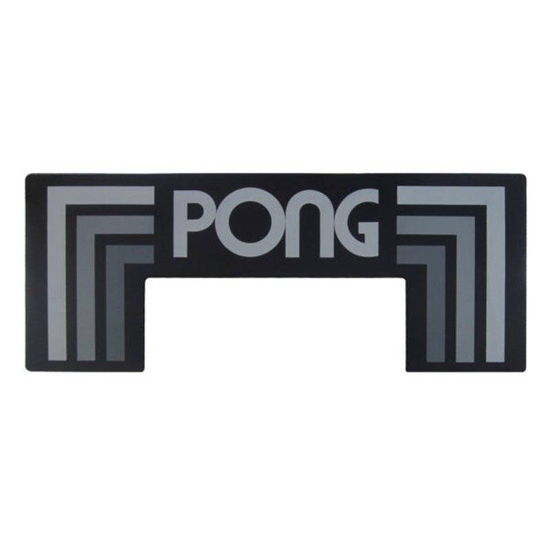 Atari PONG Mechanical Table Home Edition, logo graphic with geometric corner design.