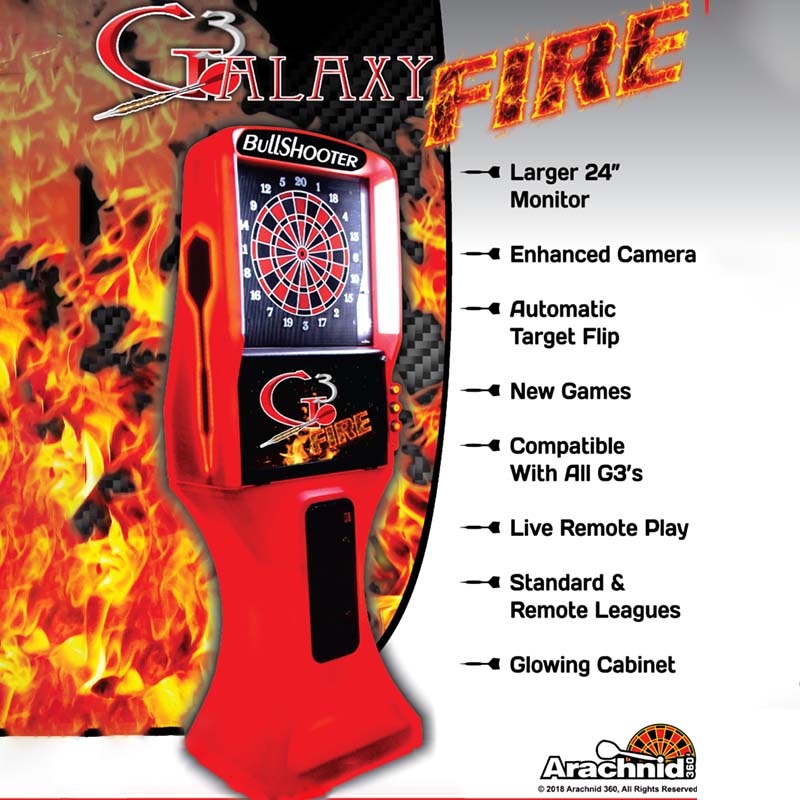 Arachnid 360 Galaxy 3 Fire Bullshooter Dartboard Flyer