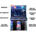 Labelled diagram of the Atari Asteroids Recharged Deluxe 3 player arcade cabinet by Alan-1, identifying the marquee, the RGB LED T-molding running the cabinet edges, the 55 inch monitor, the monitor bezel, the fan outlets, the three station control panel and the left and right side coin doors.
