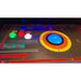 Illuminated blue RGB LED trackball on the Alan-1 Missile Command Recharged Pro+ control panel, beside the Alpha, Delta and Omega Base buttons.
