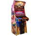 Alan-1 Atari Missile Command Recharged Pro+ arcade cabinet, opposite three-quarter view showing the side artwork, coin door and lit RGB trim.