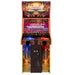 Alan-1 Atari Missile Command Recharged Pro+ 2 player arcade cabinet, front view with lit RGB LED trackballs and glowing T-molding edge trim.