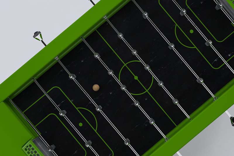 Blackball Foosball Table Green Top View