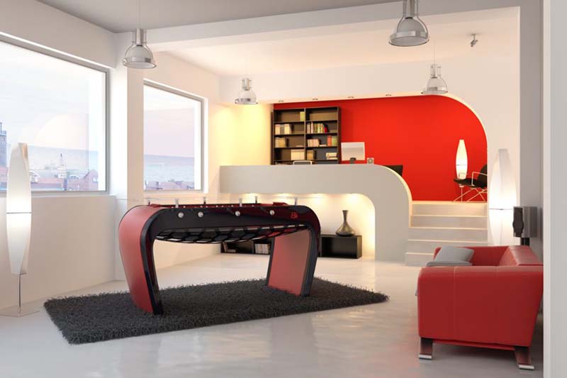 Blackball Foosball Table Red and Black