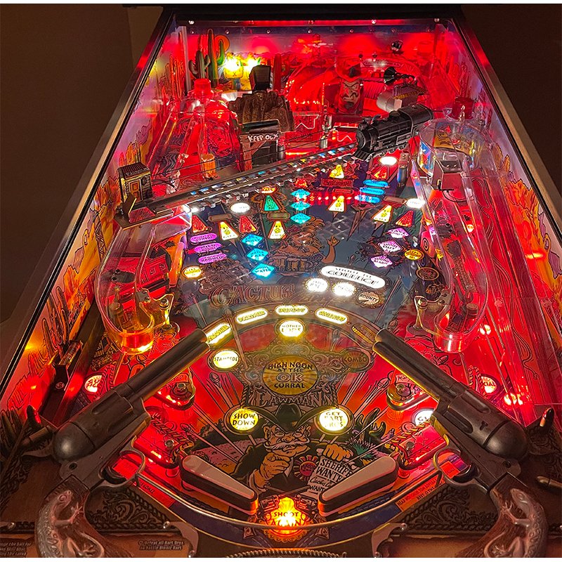 Chicago Gaming Cactus Canyon Remake Special Edition pinball machine, commercial coin-operated game, full playfield view with illuminated bumpers and ramps image