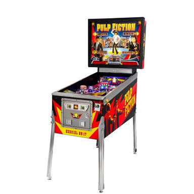 Chicago Gaming Pulp Fiction Special Edition Model 21000-SE Pinball Machine, commercial coin-operated game, front angled view showing playfield and backglass display