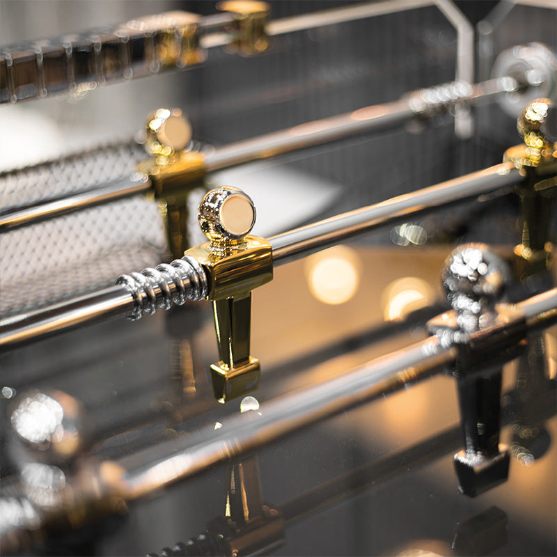 Teckell Cristallino Gold 24K Foosball Table Players View