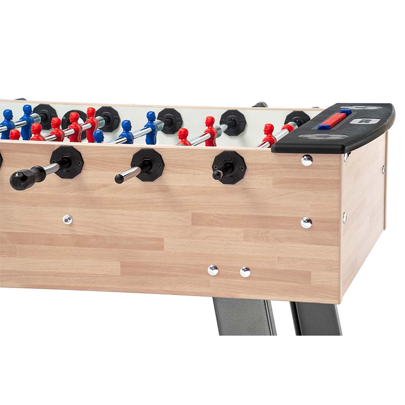 FAS Pendezza Club Teak Foosball Table Corner View Image