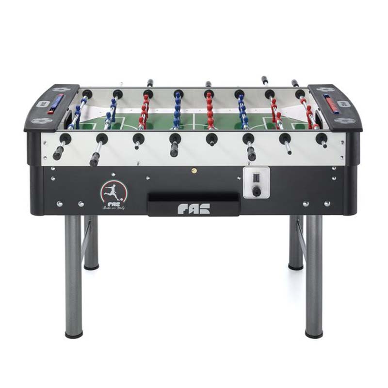 FAS Pendezza Mundial White-Black Foosball Table Side View Image
