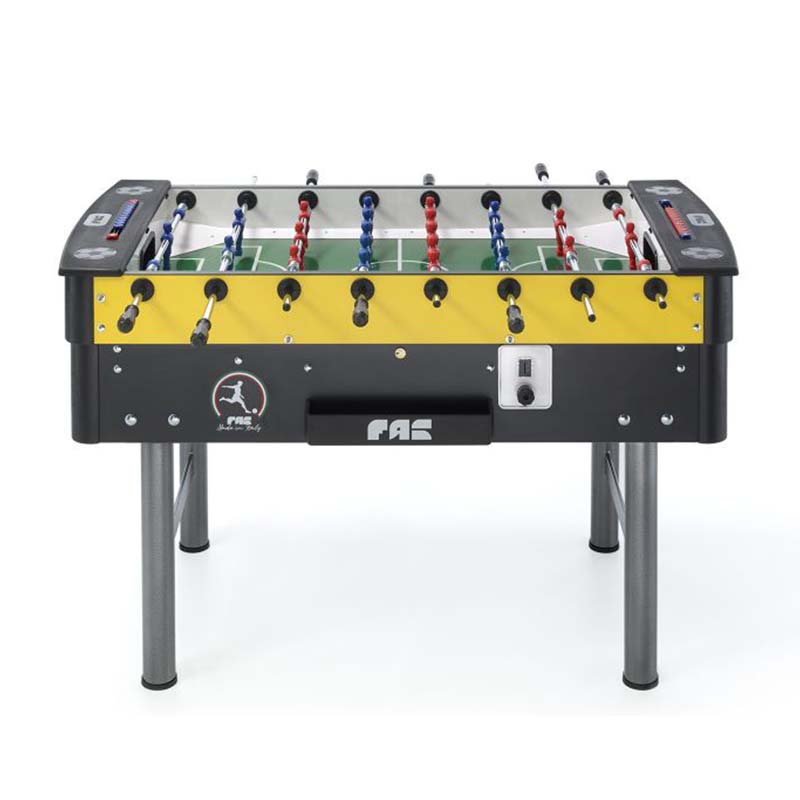 FAS Pendezza Mundial Yellow-Black Foosball Table Side View Image