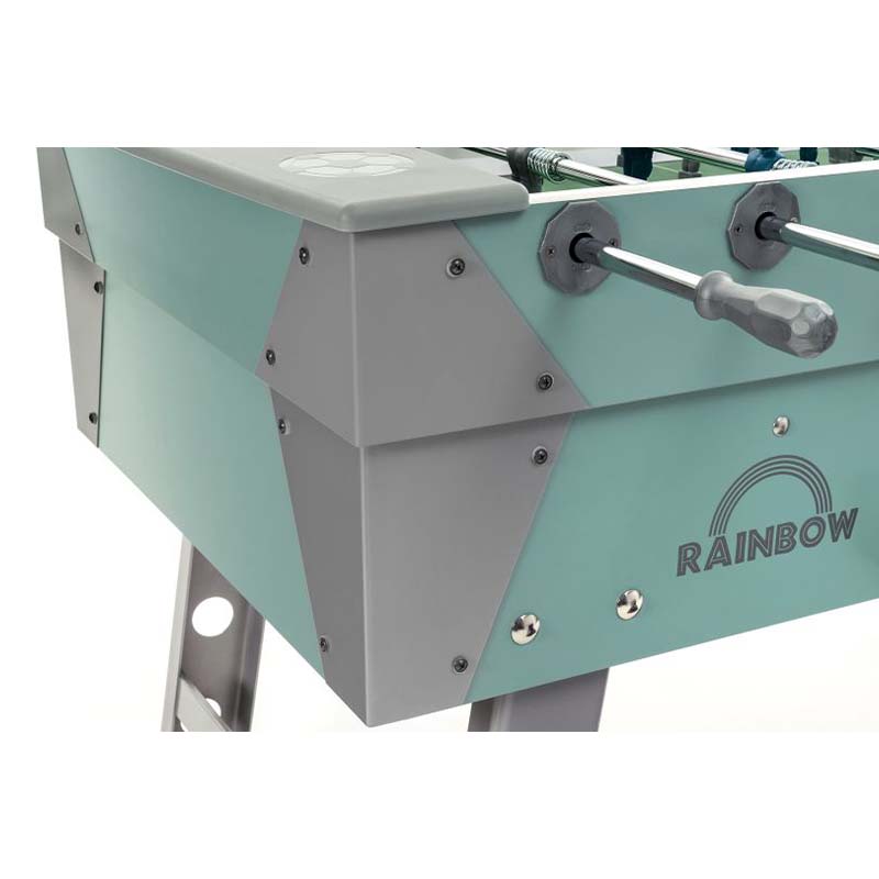 FAS Pendezza Rainbow Turquoise-Grey Foosball Table Corner Image