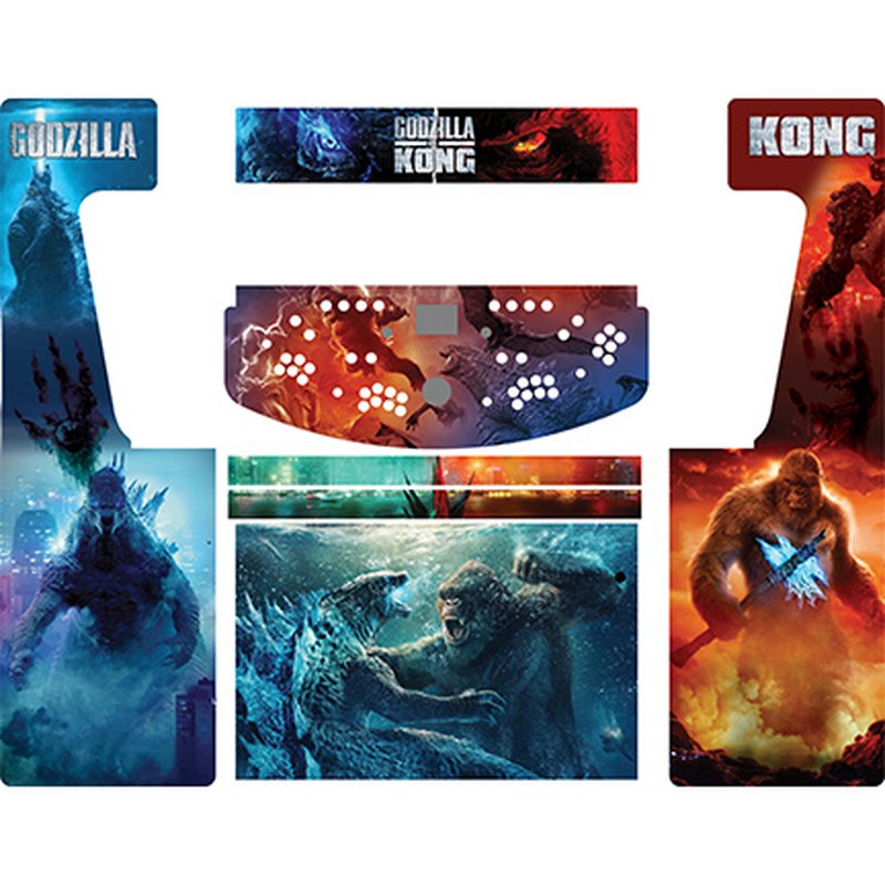 Godzilla-Kong Retro-Cade Classic Full-Size Arcade Cabinet Art Package