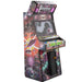 Atari Gravitar Recharged Pro 2 Player Arcade Cabinet, angled side view showing cabinet side art, control panel, and screen.